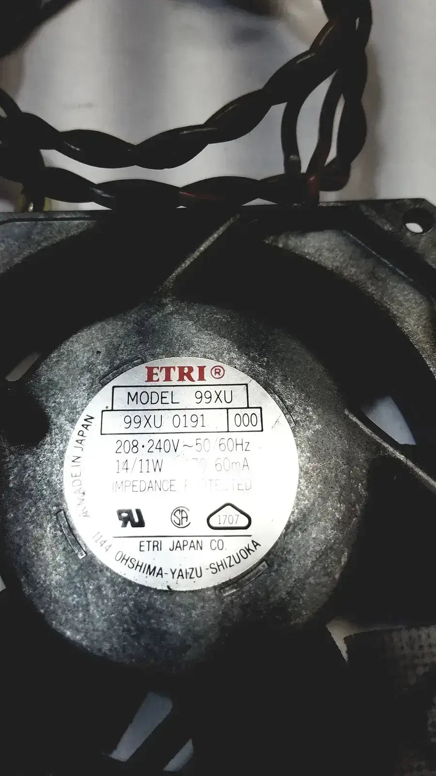 Power Logic FTRI FAN Model 99XU, 0191, 000, 208 240V 50/60HZ Cooling Fan, second-hand product photo 10