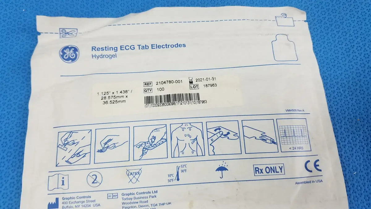 Reuse Medical GE 2104780-001 Resting ECG Tab Electrodes Hydrogel Other Medical & Lab Equipment, second-hand product photo 1