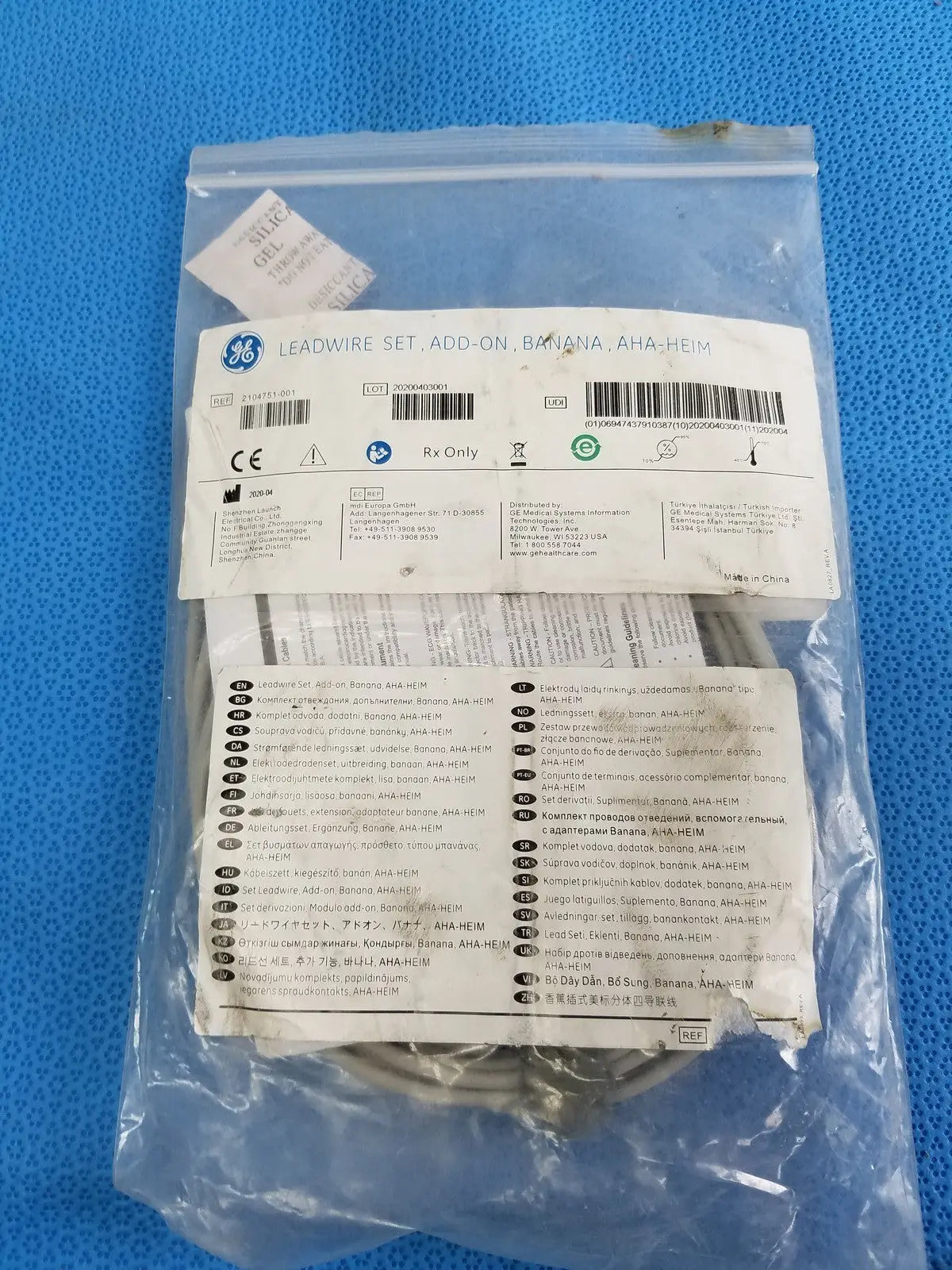Reuse Medical GE Medical 2104751-001 ECG Leadwire Set, Add-on, Banana, AHA-HEIM Patient Monitors, second-hand product photo 1