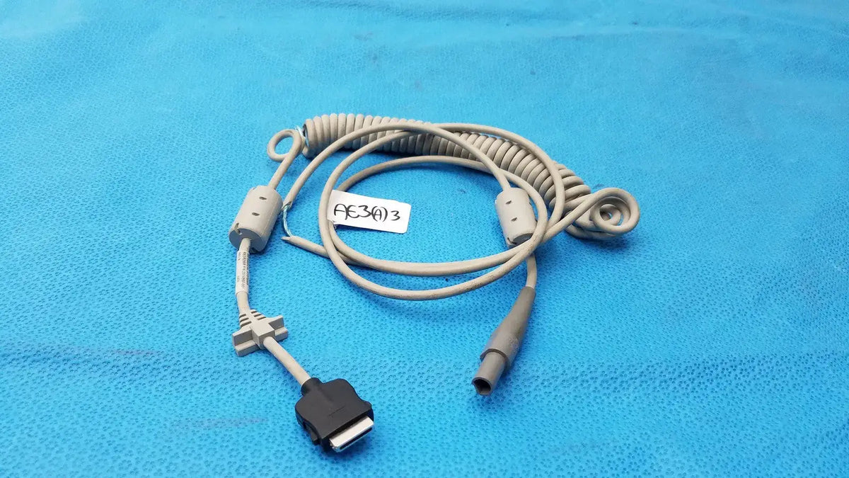 Reuse Medical GE Medical Coiled Data Cable for Cam 14 Module Hirose HRS 2016560-001 Medical Cables & Cords, second-hand product photo 1