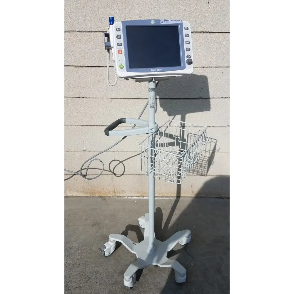 Reuse Medical GE Patient Monitor Dash 2500 With Rolling Stand Patient Monitors, second-hand product photo 1