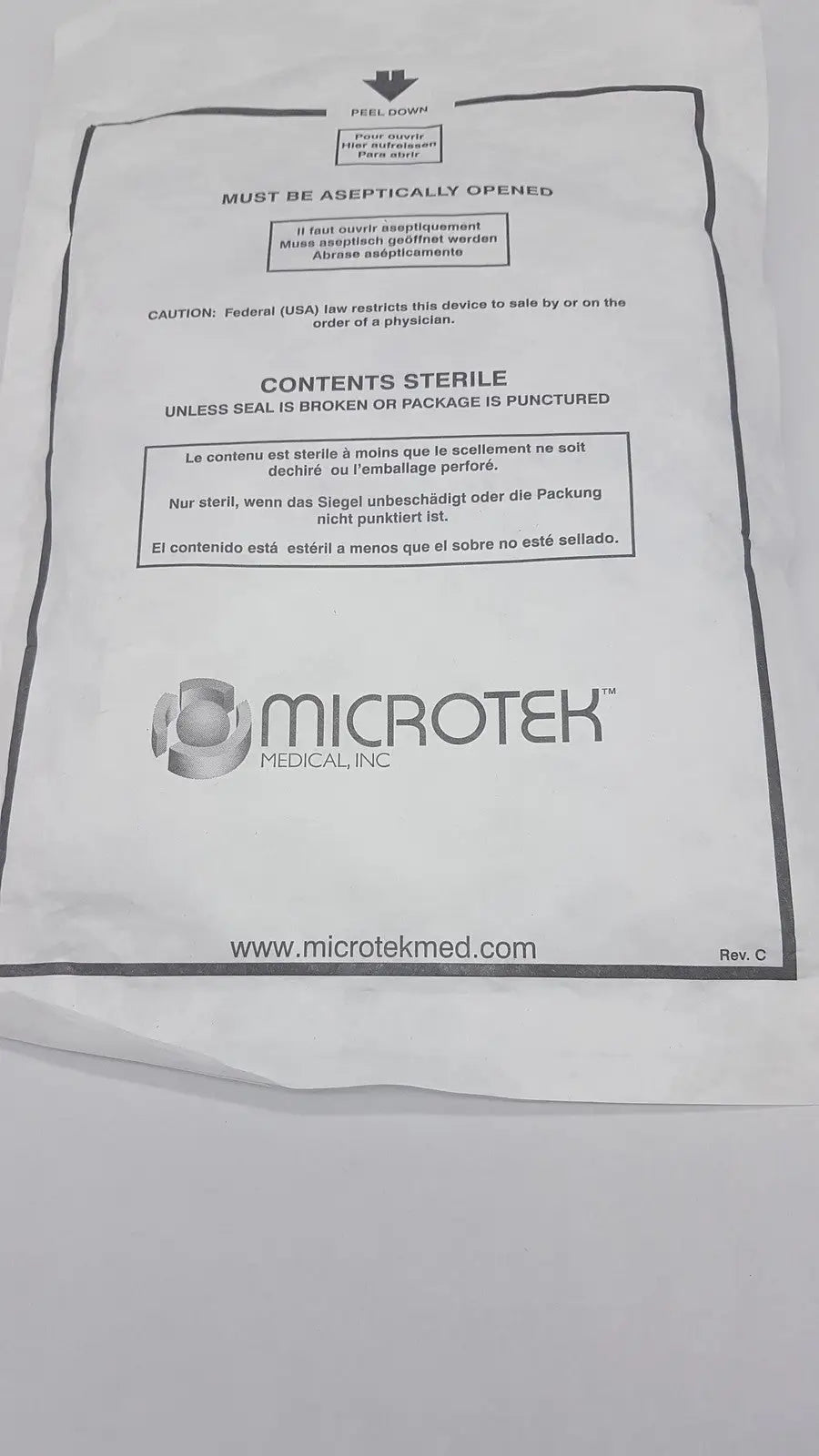 Microtek medical genesys 63654rt banded bag with rubber band and tape for secure medical sample storage