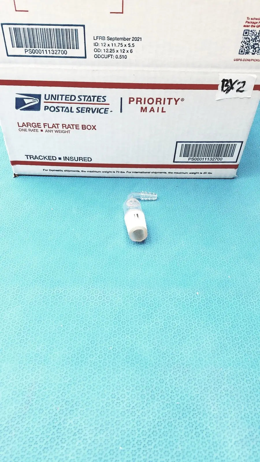 Reuse Medical Glass Adapter – 24/40 Cone to Rubber Tubing, Right-Angle Connection Lab Flasks, second-hand product photo 1