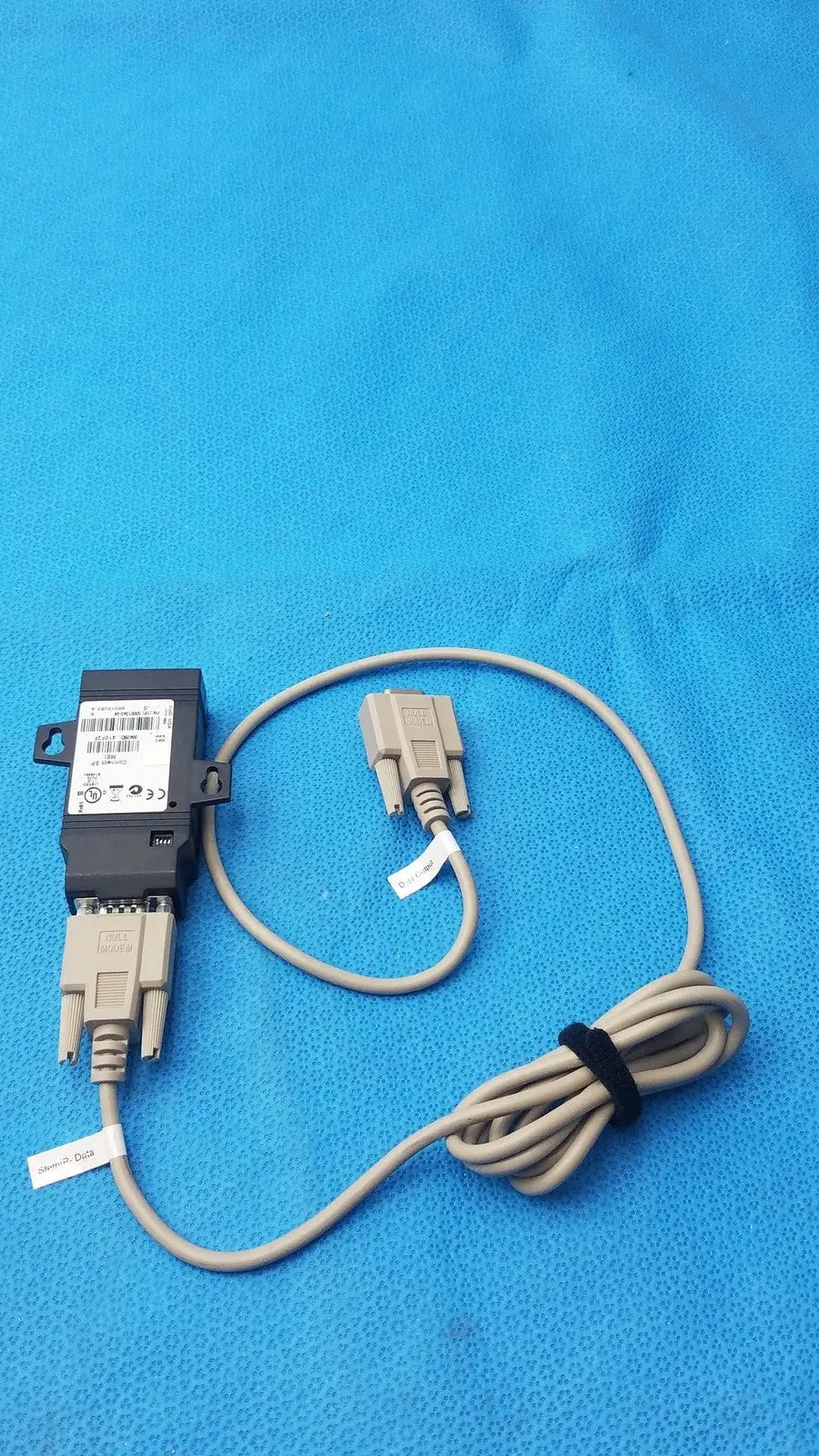 Gray cable with two db-25 connectors and black adapter unit for globalmed innovative telemedicine stethip adapter