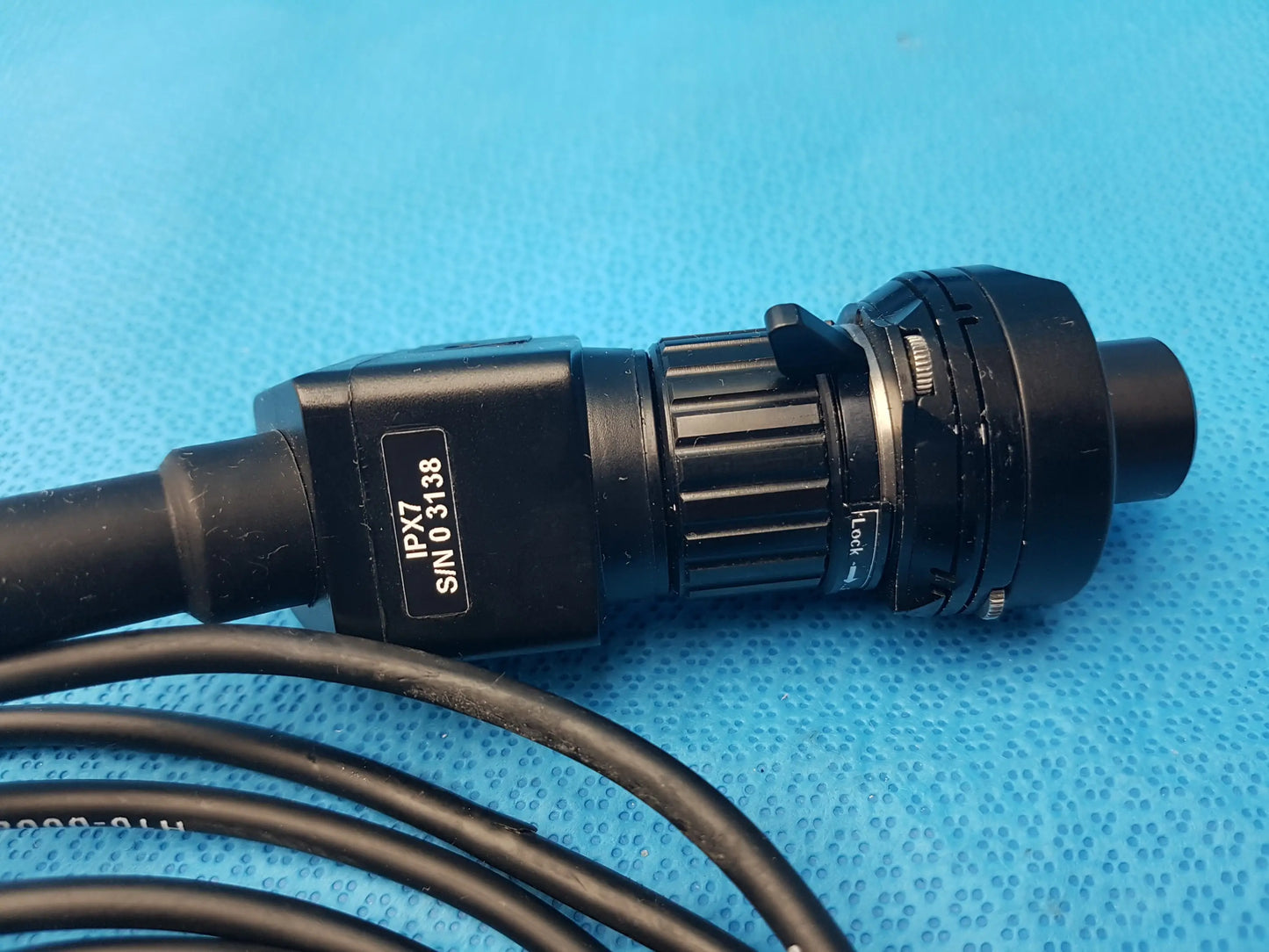 Black H10-0008 endoscopic camera head with textured grip and ipx7 rating compatible endoscopic use