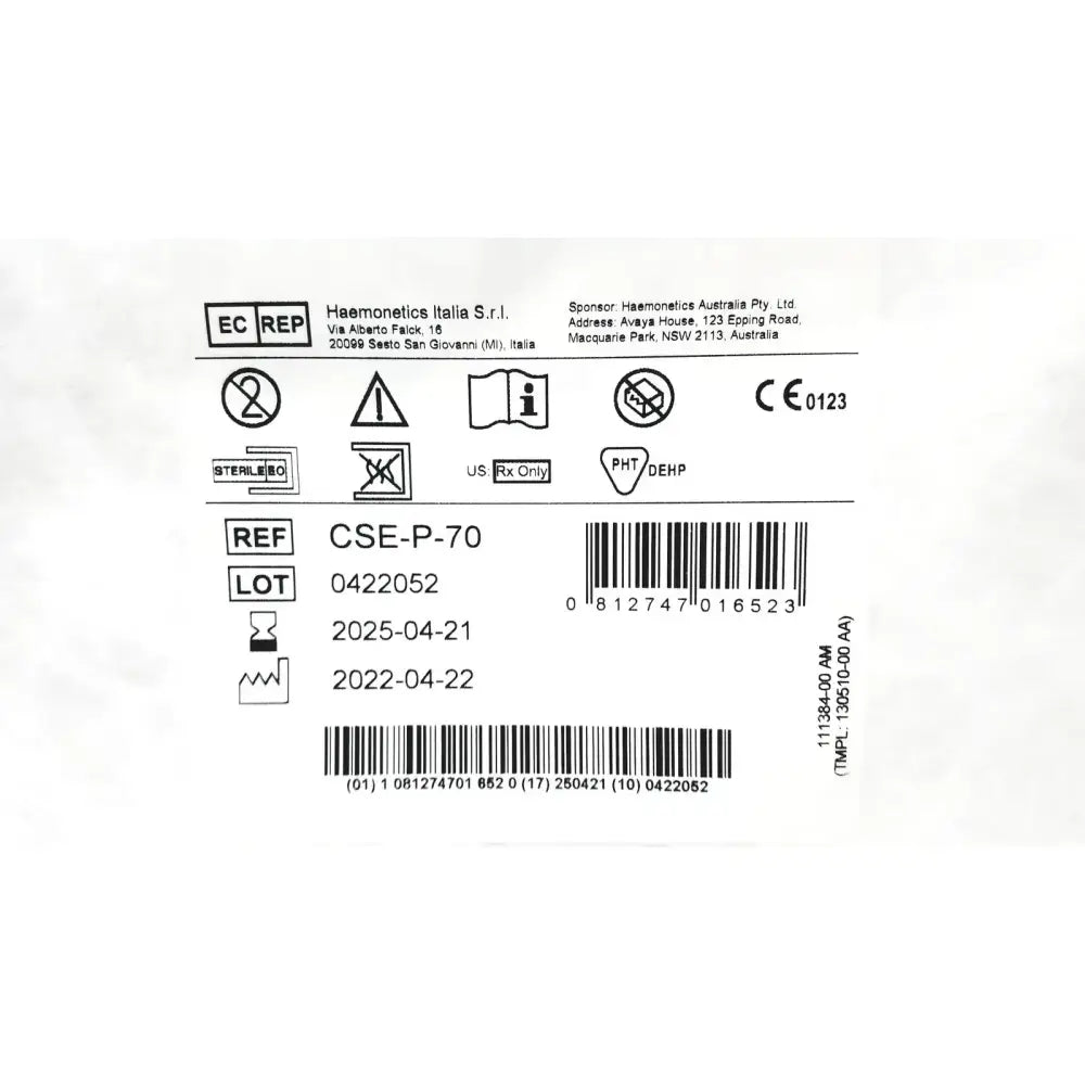 Haemonetics CSE-P-70 Cell Saver Elite Processing Kit Cell Saver Elite Processing Kit, second-hand product photo 10