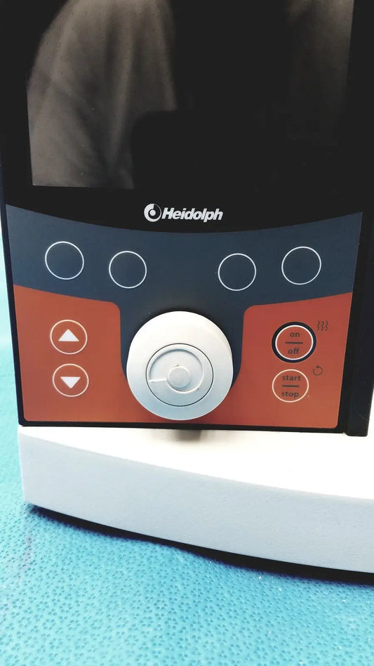 Heidolph basis hei-vap rotary evaporator control panel with black and orange buttons and illuminated central dial