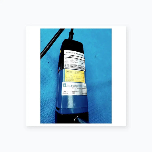 Blue and black janke & kunkel t25-s1 ika ultra turrax homogenizer disperser used in medical equipment applications