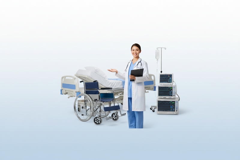 Medical equipment being evaluated for resale