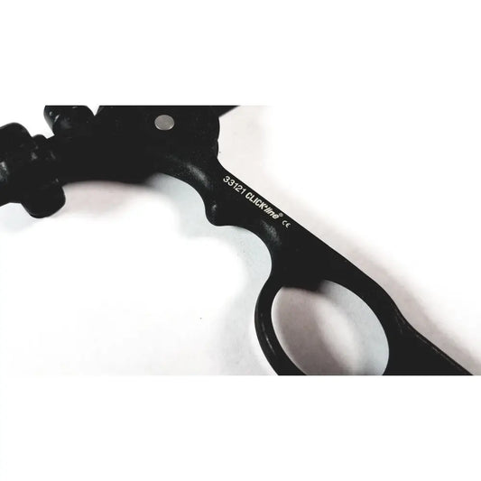 Black plastic clickline plastic handle archery release aid with karl storz 33121 branding for precise control