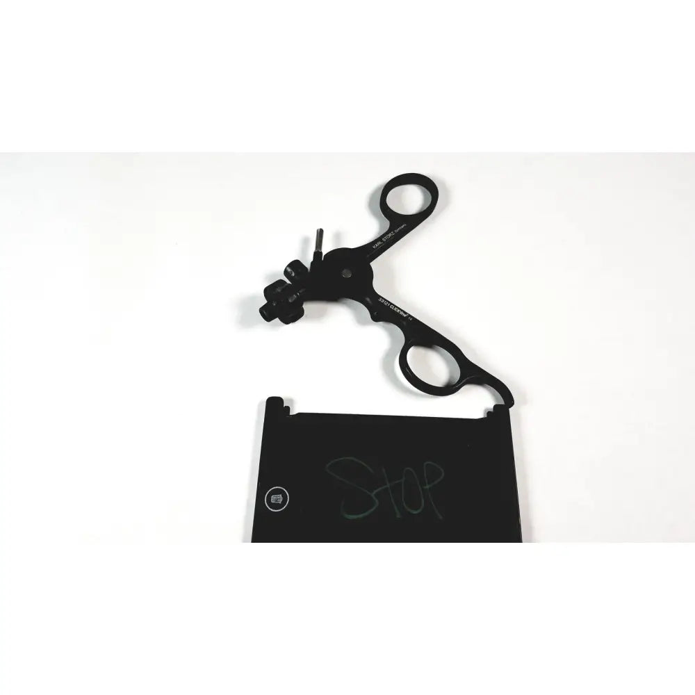 Black karl storz endoscopic surgical instrument with clickline plastic handle and ergonomic adjustable components