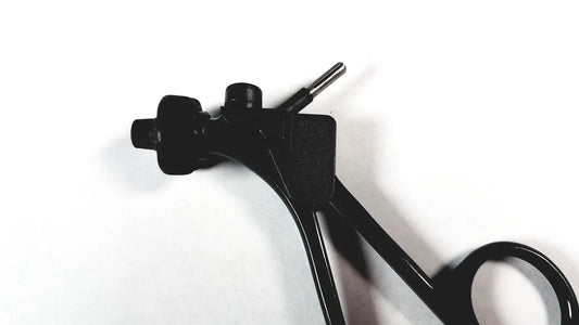 Black Karl Storz 33121 Clickline plastic handle pistol grip endoscopy surgical tool with adjustment knob and articulated arm