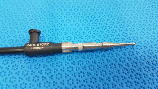 Karl storz laparoscopic sheath model 33400 with black and metallic silver body featuring flexible tube and precision-tipped probe
