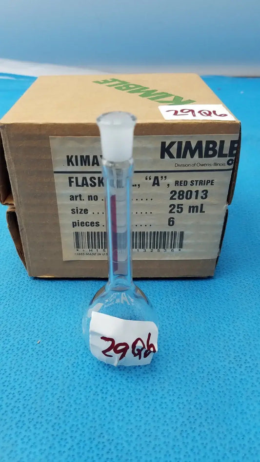 Reuse Medical KIMAX 25mL Class A TC Glass Volumetric Flask w/ #9 Ground Stopper Other Medical & Lab Glassware, second-hand product photo 1