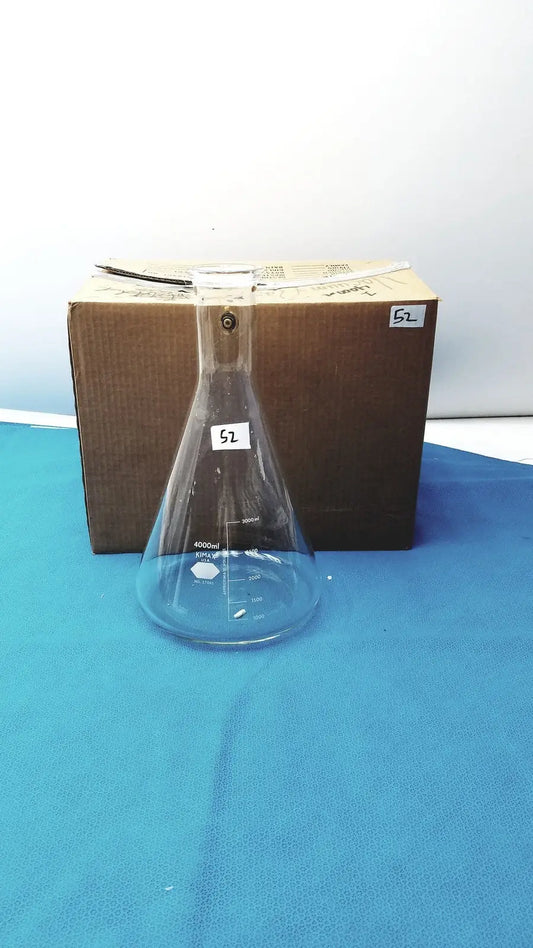 Kimax Kimble Filter Flask Heavy Duty Glass USA Vintage Labware No. 27065 4000mL Laboratory Glassware, second-hand product photo 2