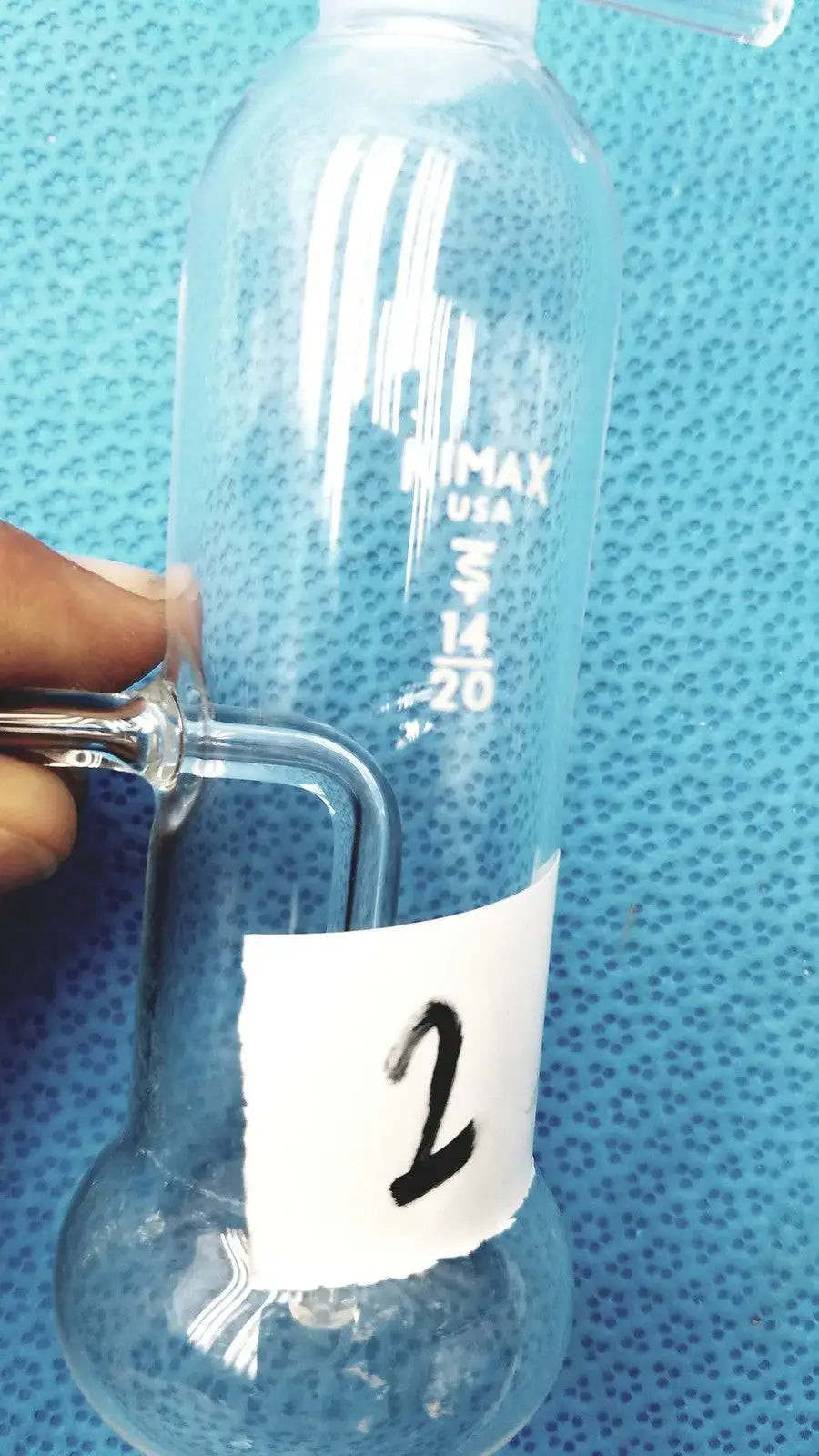 Kimax Lab Gas Absorption Bulb Flask CO2 Washing with Side Tubes Laboratory Glassware, second-hand product photo 8