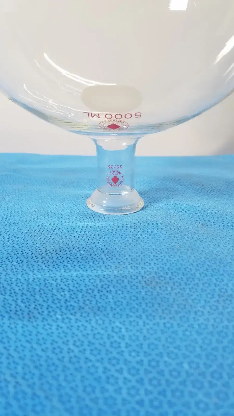 PYREX Kontes 5000 mL Glass Flask, Round Bottom, 35/25 Spherical Joint, Ball & Socket Laboratory Glassware, second-hand product photo 5