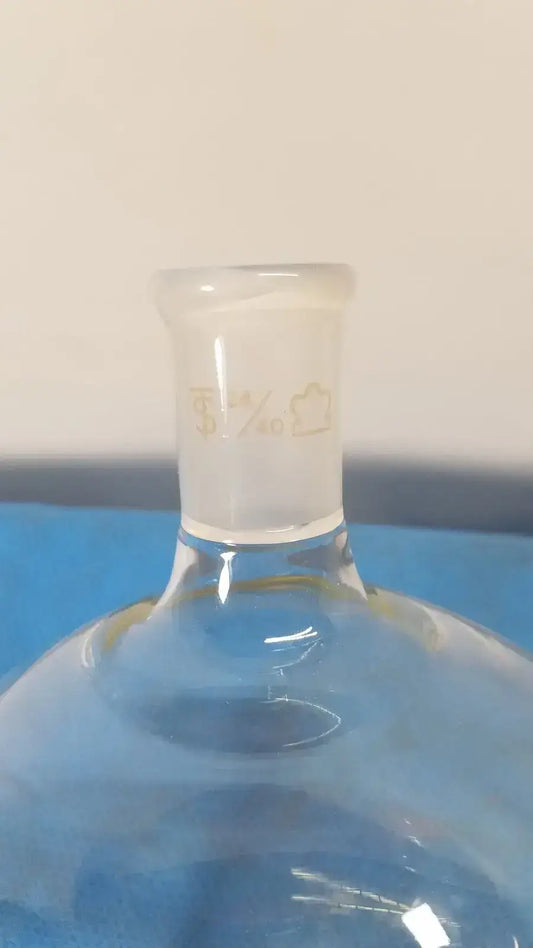 KONTES Glass Boiling Flask, 3000 mL, Single Neck, Round Bottom Laboratory Glassware, second-hand product photo 2