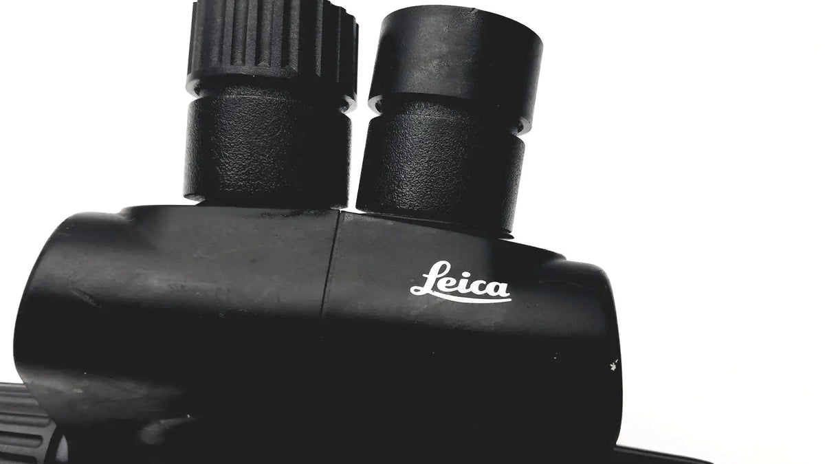 Black Leica GZ6T stereo zoom binoculars with textured rubber eyecups and sleek matte finish for precise microscopy