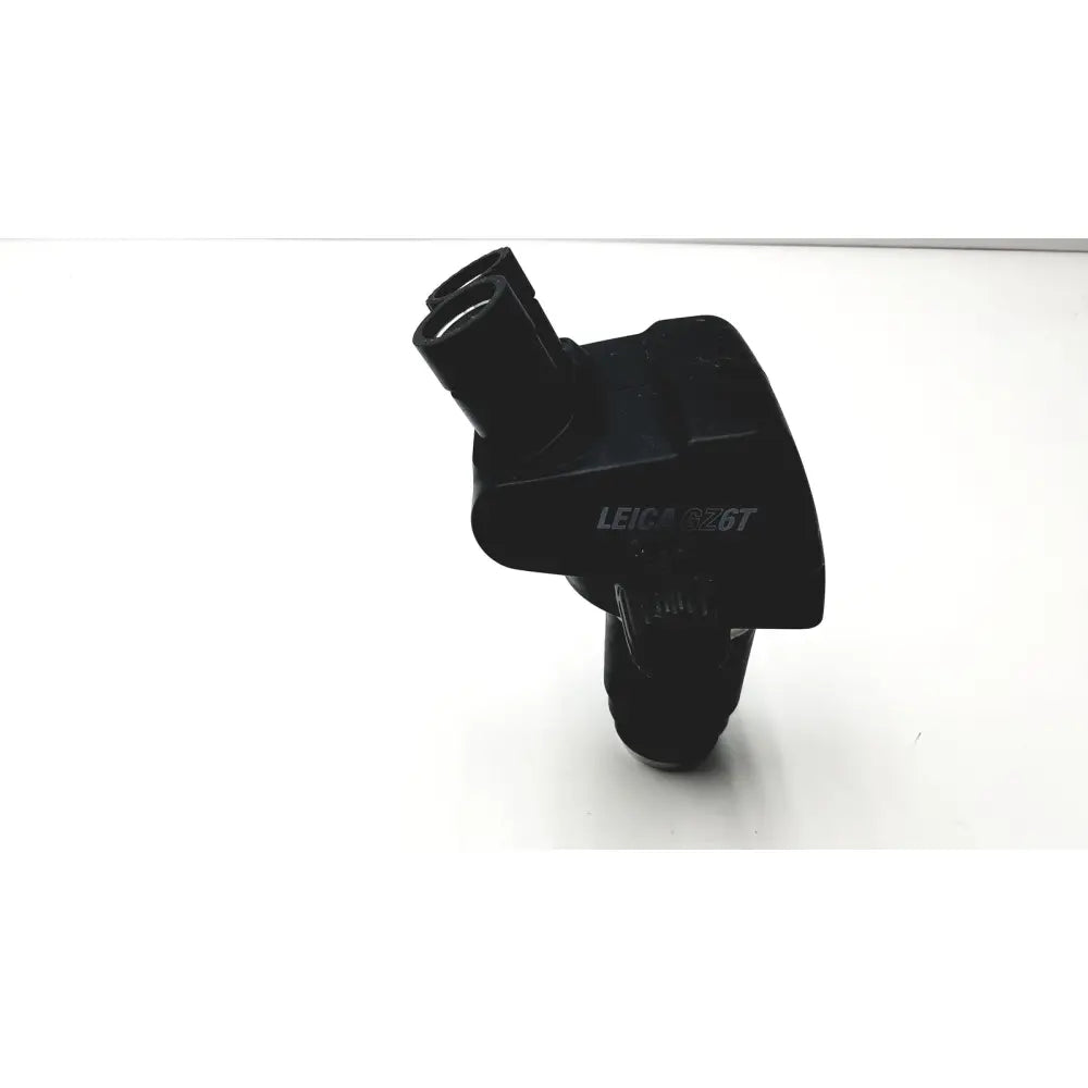 Black plastic lens mount with matte finish and integrated bracket for leica gz6t stereo zoom microscope part