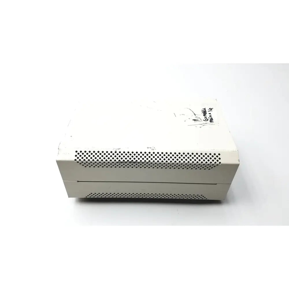 White plastic xbox 360 console with perforated ventilation grilles featuring lej mbq 52ac supply ballast power supply ballast