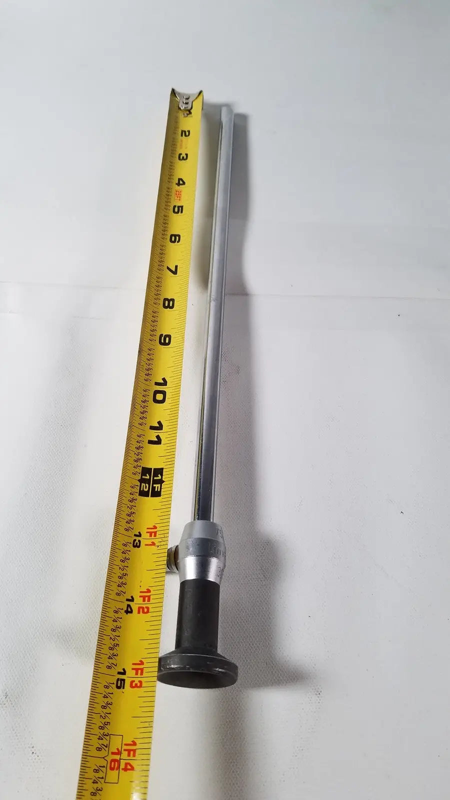 Silver-colored metal degree laparoscope a1261 with black rubber grip and threaded connector for reuse medical use