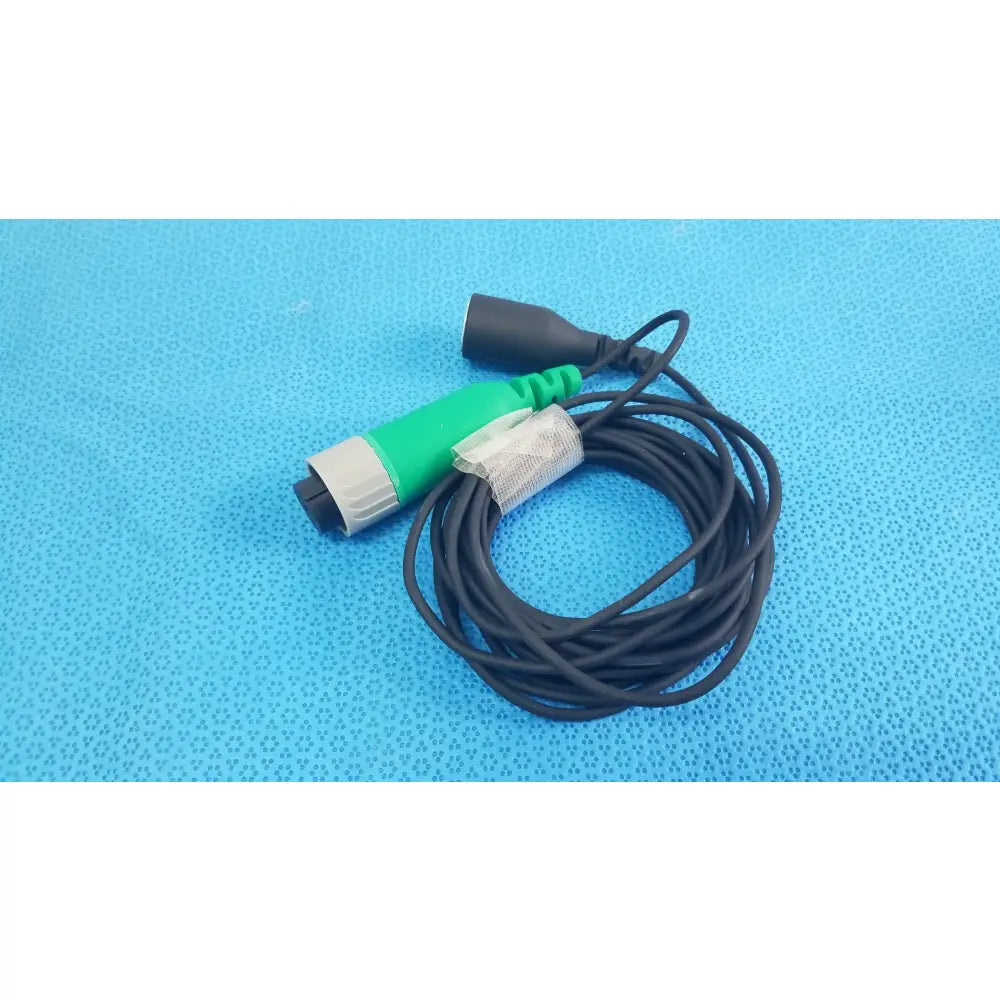 Lot of 2 d-ens-sup-q-cbl ensite x ep system catheter connector cables with green and black industrial power cords for reuse medical equipment