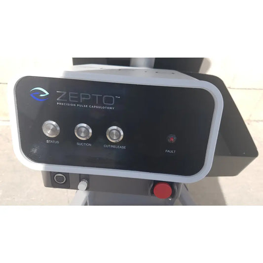 Lot of 2 Zepto Precision Pulse Capsulotomy Power Consoles With Rolling Cart - Precision Pulse Capsulotomy Power Console