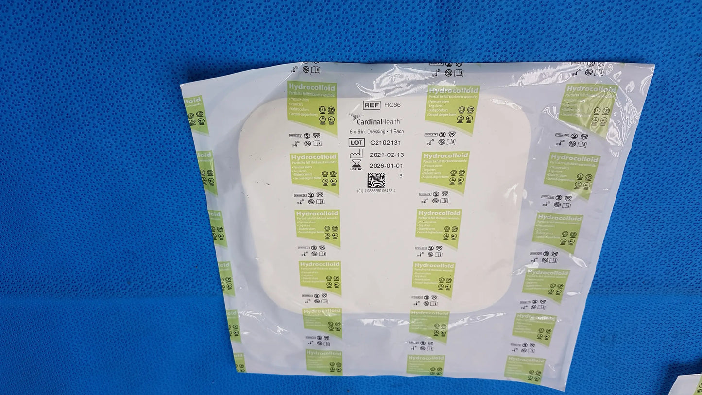 Lot of 3 Cardinal HC66 Hydrocolloid Wound Dressings 6’’x6’’ - Hydrocolloid Wound Dressing