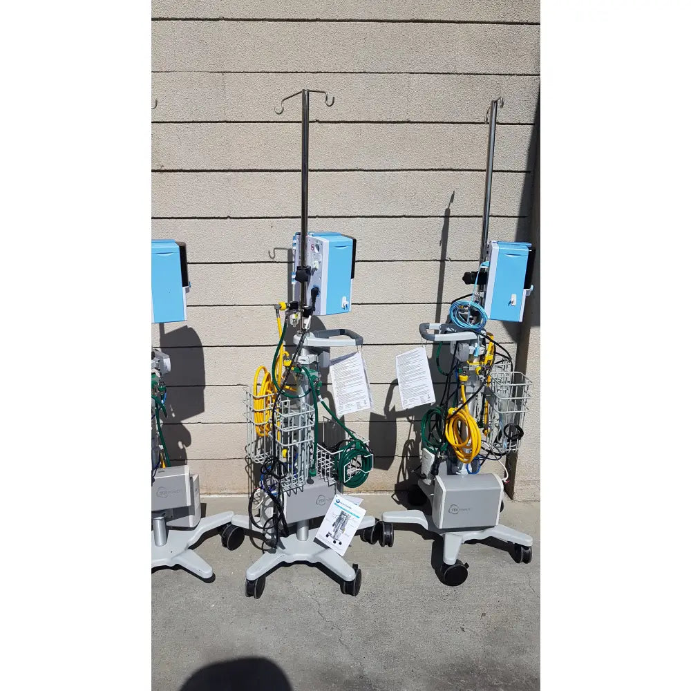 Lot of 3 Hi-VNI Technology Precision Flow Plus Respiratory Therapy Units With Stands - Respiratory Therapy Unit