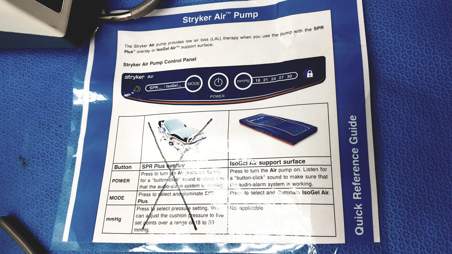 Lot of 3 Stryker 2861 Low Air Loss Pump IsoGel SPR Plus Mattress System - Low air loss mattress pump system