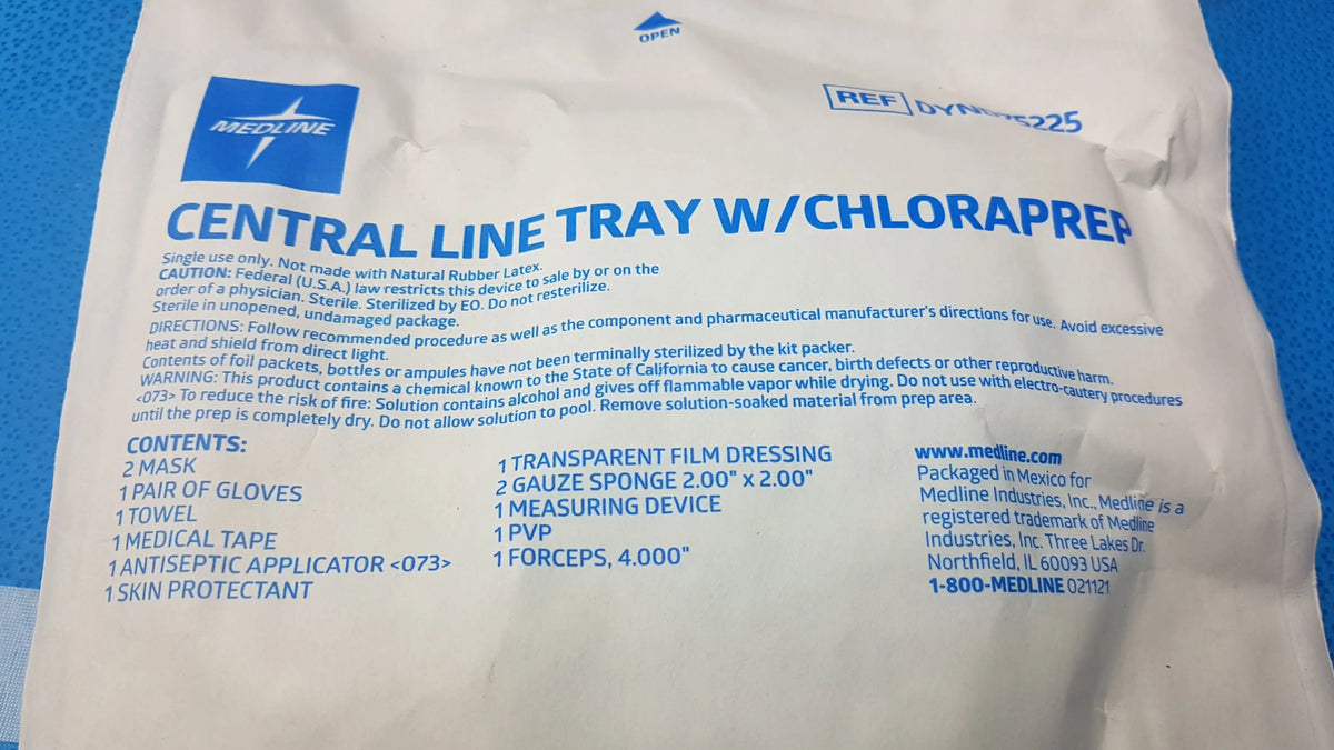 Lot of 41 - Medline DYND75225 Central Line Dressing Tray Kit With ChloraPrep - Central Line Dressing Tray Kit