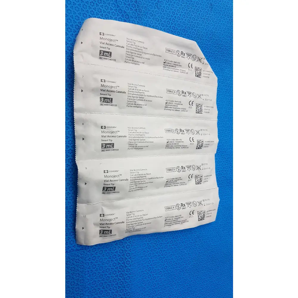 Lot of 50 Covidien Monoject 3mL Syringes Vial Access Cannula SmarTip Ref 8881540133 - Syringe with Vial Access Cannula