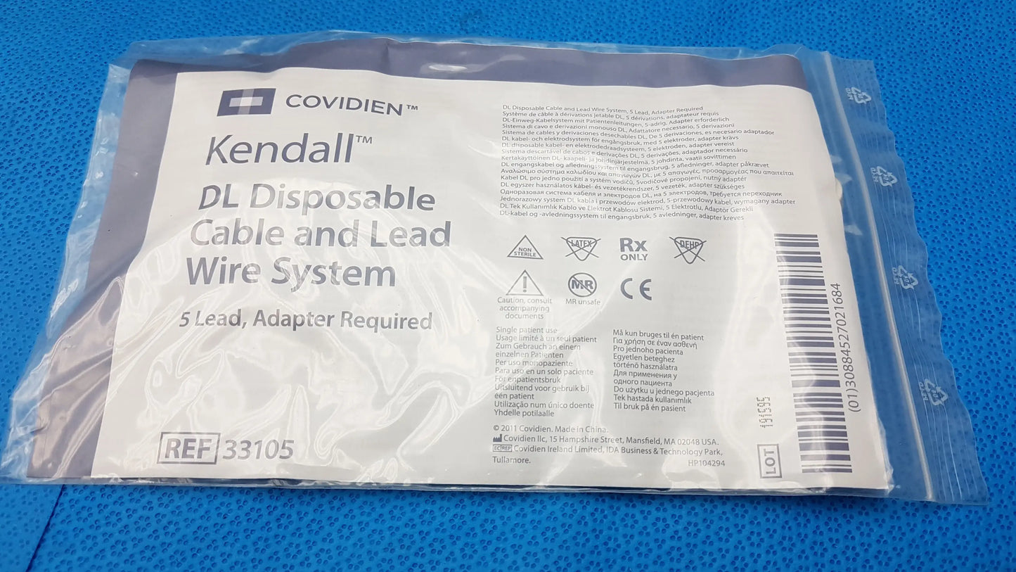 Lot of 56 - Covidien Kendall DL Disposable Cable and Lead Wire System Ref 33105 - Disposable Cable and Lead Wire System