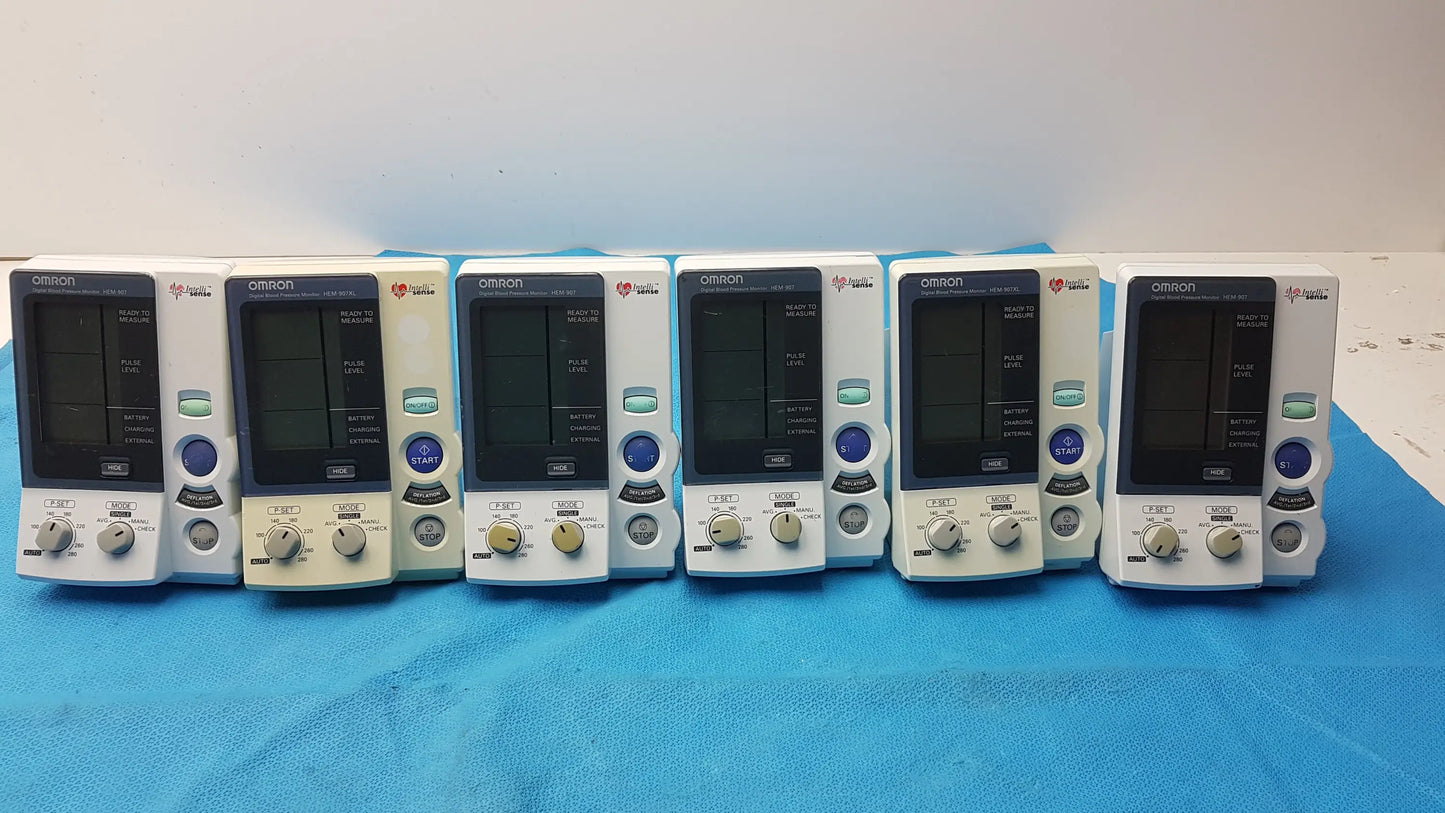 Lot of 6 Omron HEM-907 IntelliSense Professional Digital Blood Pressure Monitor - Professional Digital Blood Pressure