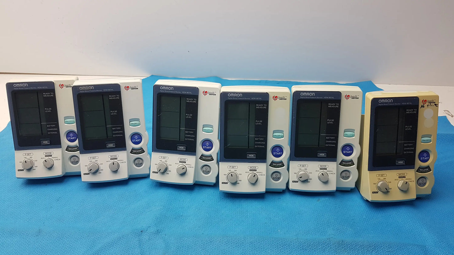 Lot of 6 Omron HEM-907XL Digital Blood Pressure Monitor - Professional Digital Blood Pressure Monitor