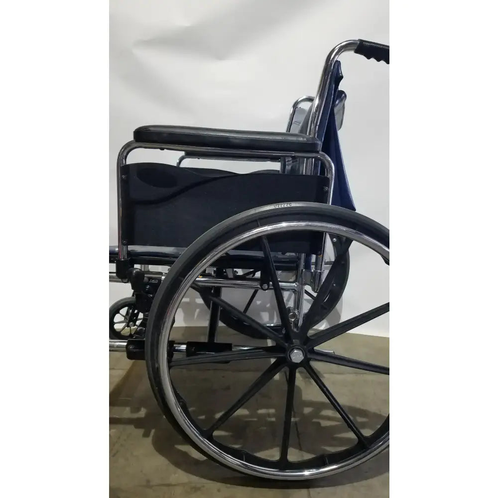 Reuse Medical Equipment Manual Folding Wheelchair - Heavy Duty Blue Seat Mobility Aid Wheelchairs, second-hand product photo 17