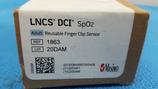 Masimo lncs dci adult SpO2 finger clip sensor reusable in cardboard box with white label for medical use