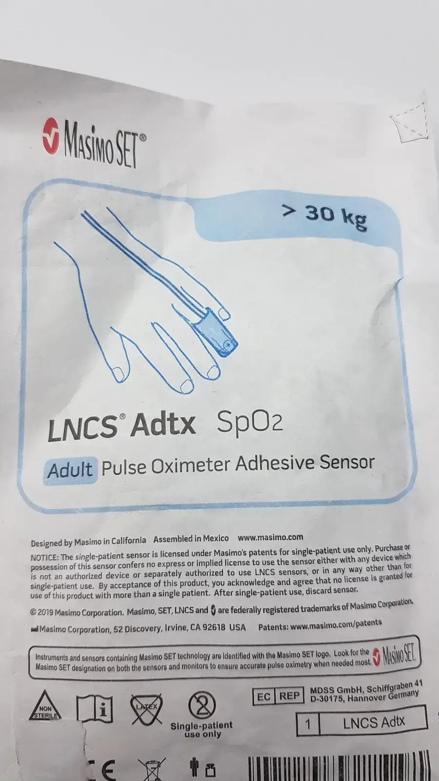 Masimo SET LNCS Adtx Adult Pulse Oximeter Adhesive Sensor Pulse Oximeter Sensor, second-hand product photo 10