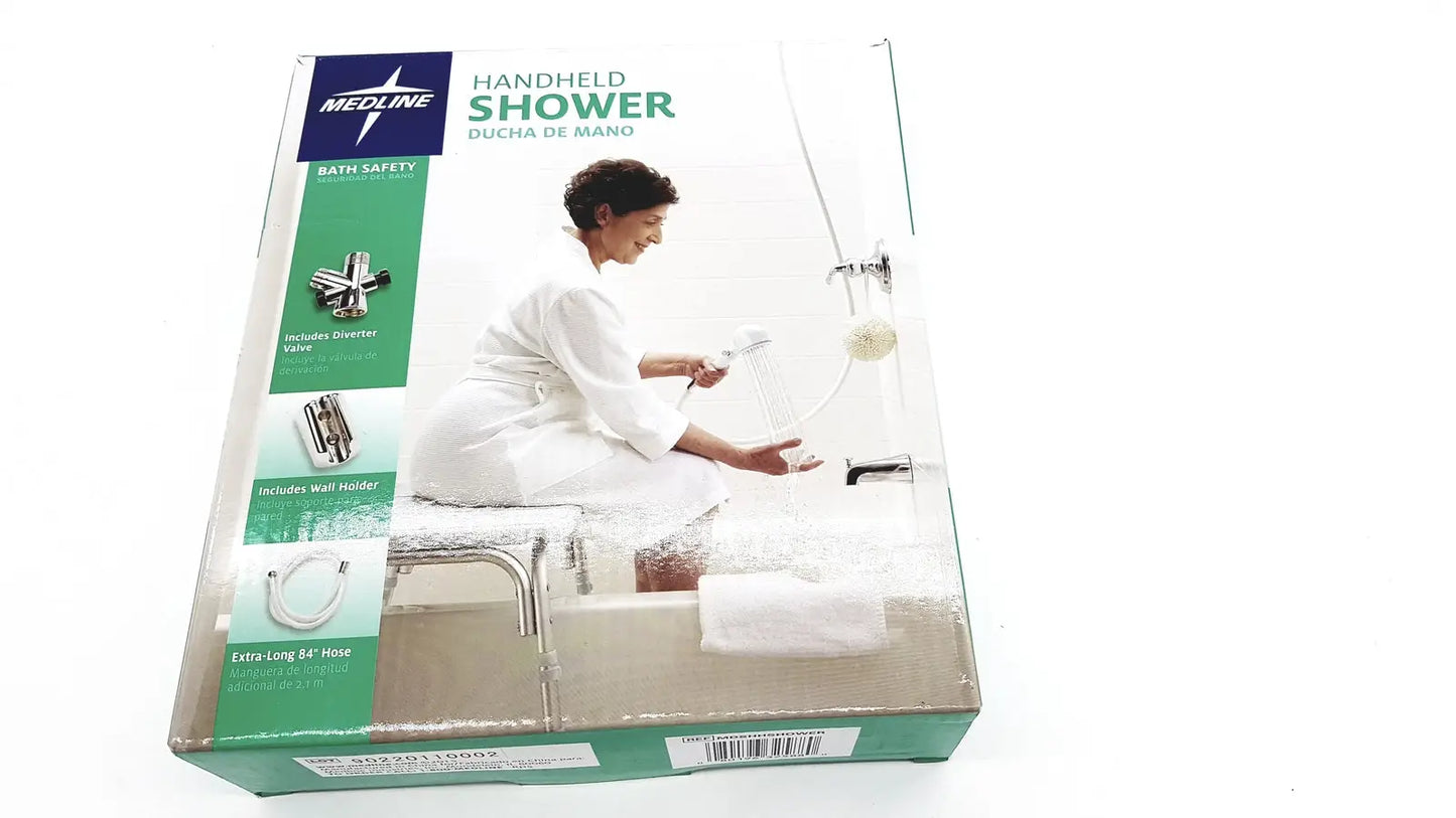 Reuse Medical Medline Handheld Shower Head with Extra-Long 84" Hose & Wall Holder NEW Shower Heads & Combos, new product photo 1