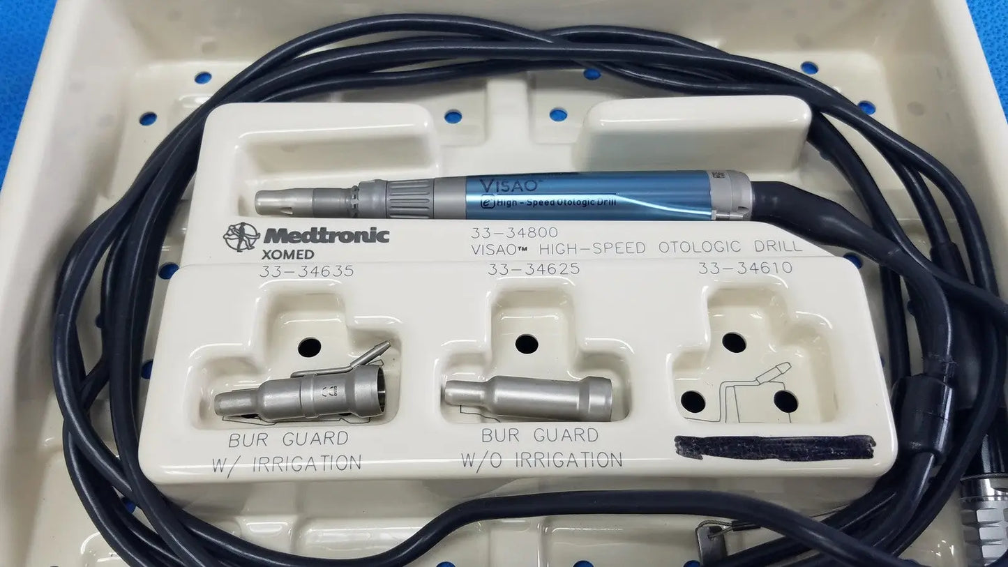 Reuse Medical Medtronic Xomed VISAO High-Speed Otologic Drill REF 3334800 Kit w/ Bur Guards Surgical & Orthopedic Instruments, second-hand product photo 1