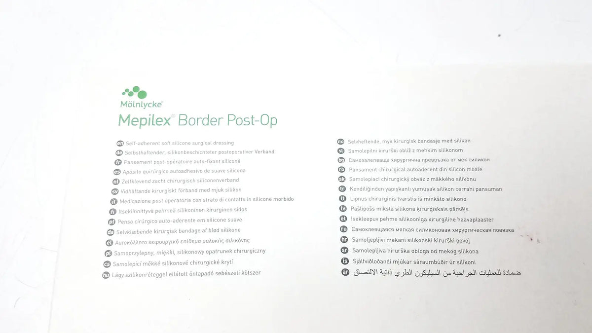 Mölnlycke mepilex border post-op dressing with soft silicone adhesive border for secure and comfortable wound care