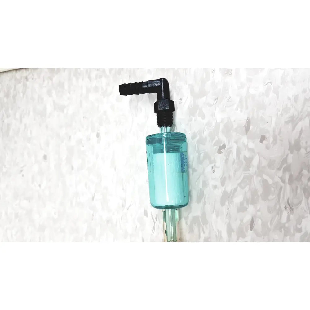 Transparent teal cylindrical filter with black elbow fitting for mie personal dataram real-time aerosol monitor PDR-1000AN