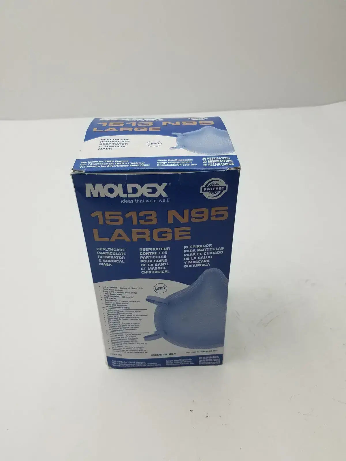 Moldex 1513 N95 Particulate Surgical Masks Large, 20 Per Box N95 Particulate Surgical Mask, new product photo 6
