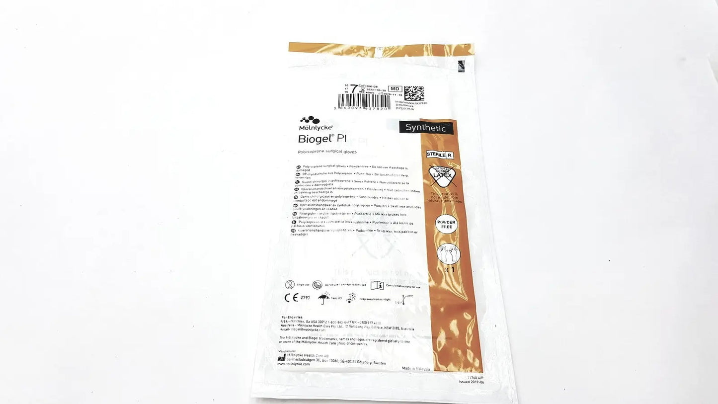 Reuse Medical Molnlycke Biogel Pl Surgical Gloves Size 7 Disposable Gloves, second-hand product photo 1