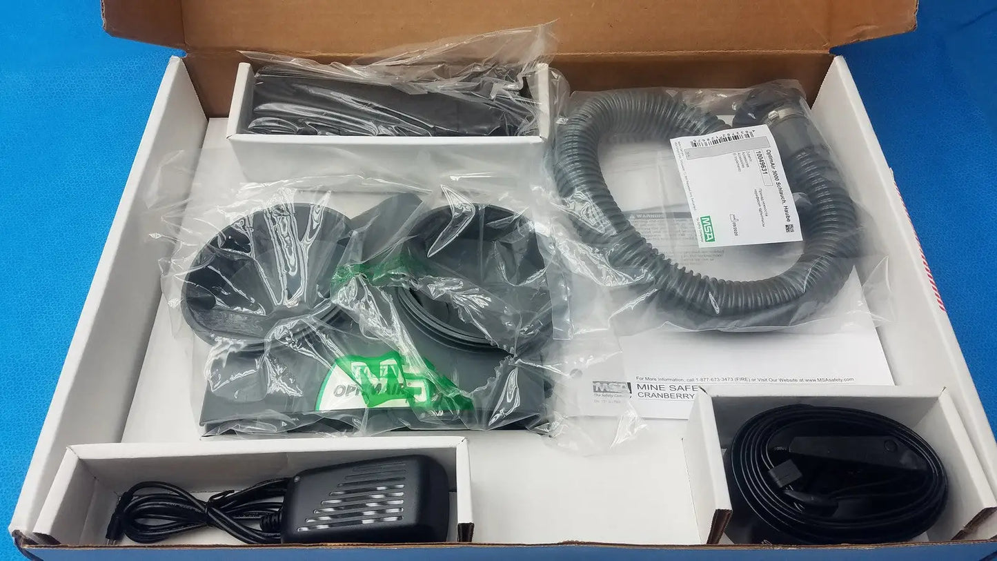 Reuse Medical MSA OPTIMAIR TL PAPR Blower Standard Battery Charger Breathing Tube 10081116 Respirator Masks, second-hand product photo 1