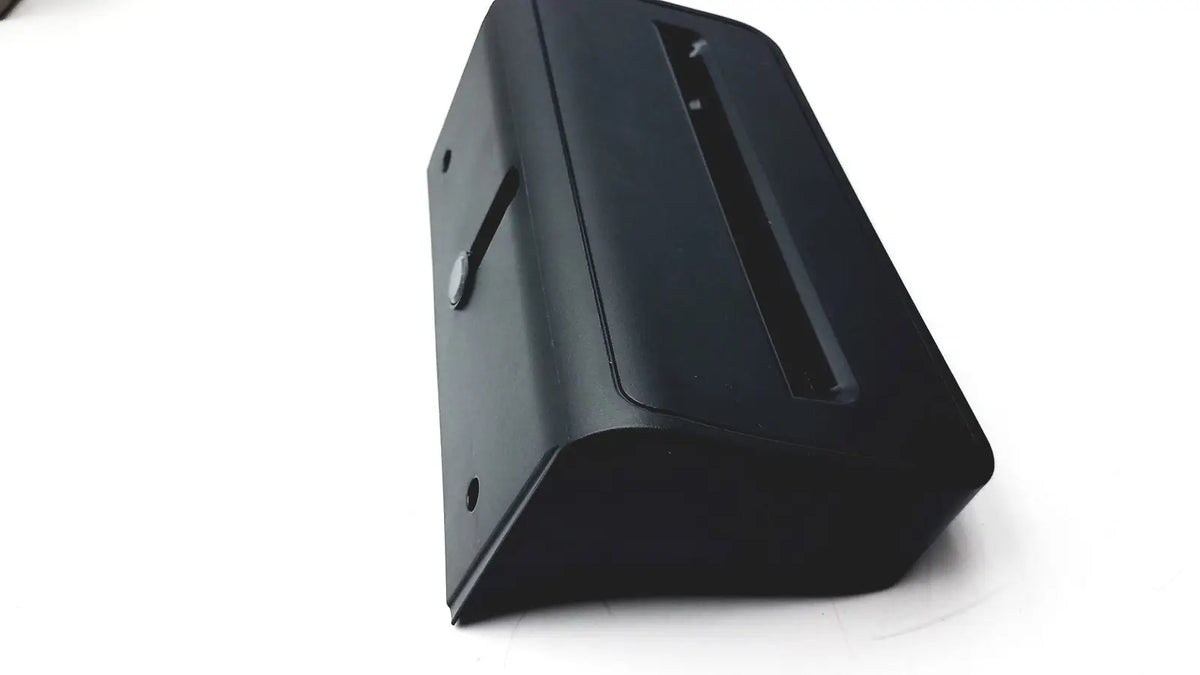 Black plastic card reader with rectangular slot and rounded edges for new zebra p1080383-042 cutter option upgrade kit zd420
