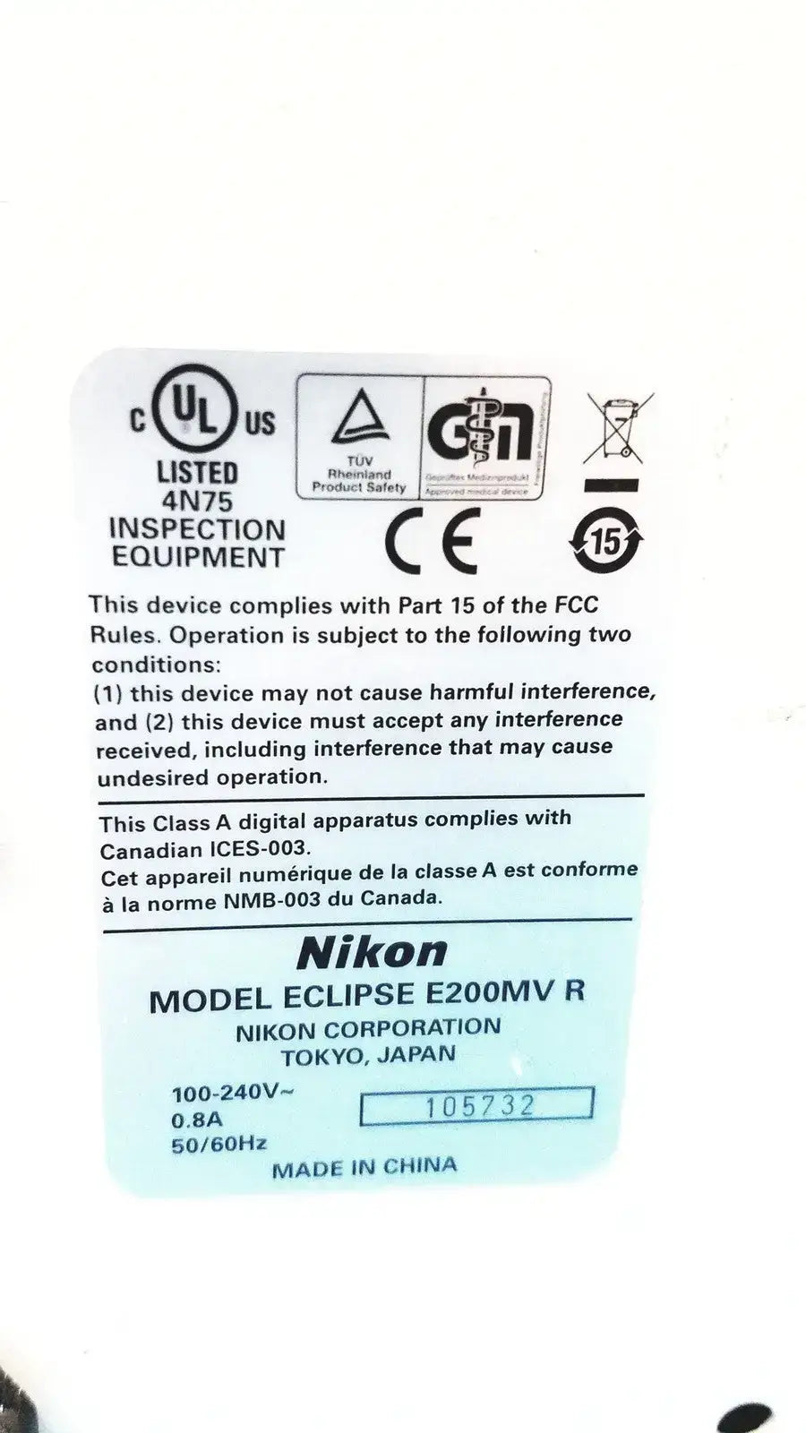 Nikon E200 Microscope with Polarizer Analyzer 4X 10X 40X 100X Objectives Microscope, second-hand product photo 7