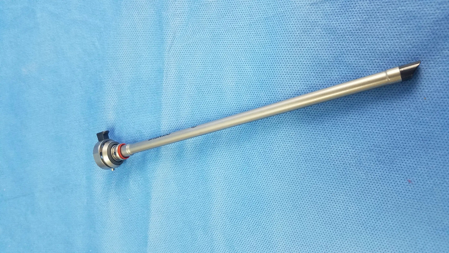 Silver olympus a22042a resection sheath 26fr with slender metallic shaft and black-tipped endoscopic instrument component
