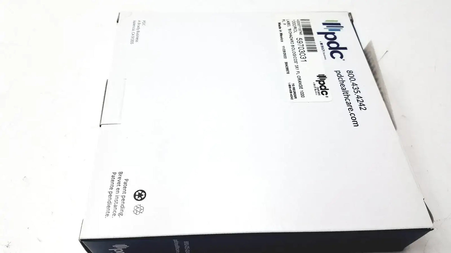 PDC Healthcare PDC 59703031 Label Biohazard Biologicos Hazard Identity, 3 x 1 FL Orange 1000 Biohazard Labels, as-is (for parts) product photo 8